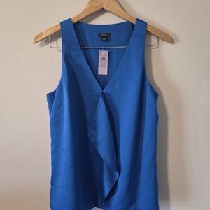 Ann Taylor Vibrant Blue V-Neck Blouse